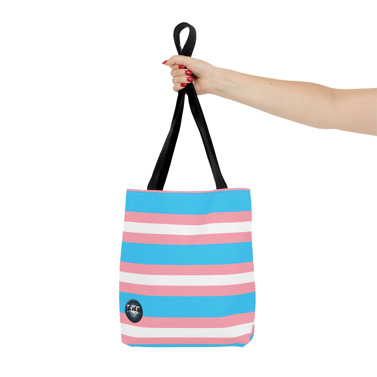 EHB Music Trans Pride Tote Bag, Eco-Friendly Grocery Tote, Casual Beach Bag, LGBTQ+ Supportive Accessories, Pride Celebration Gift