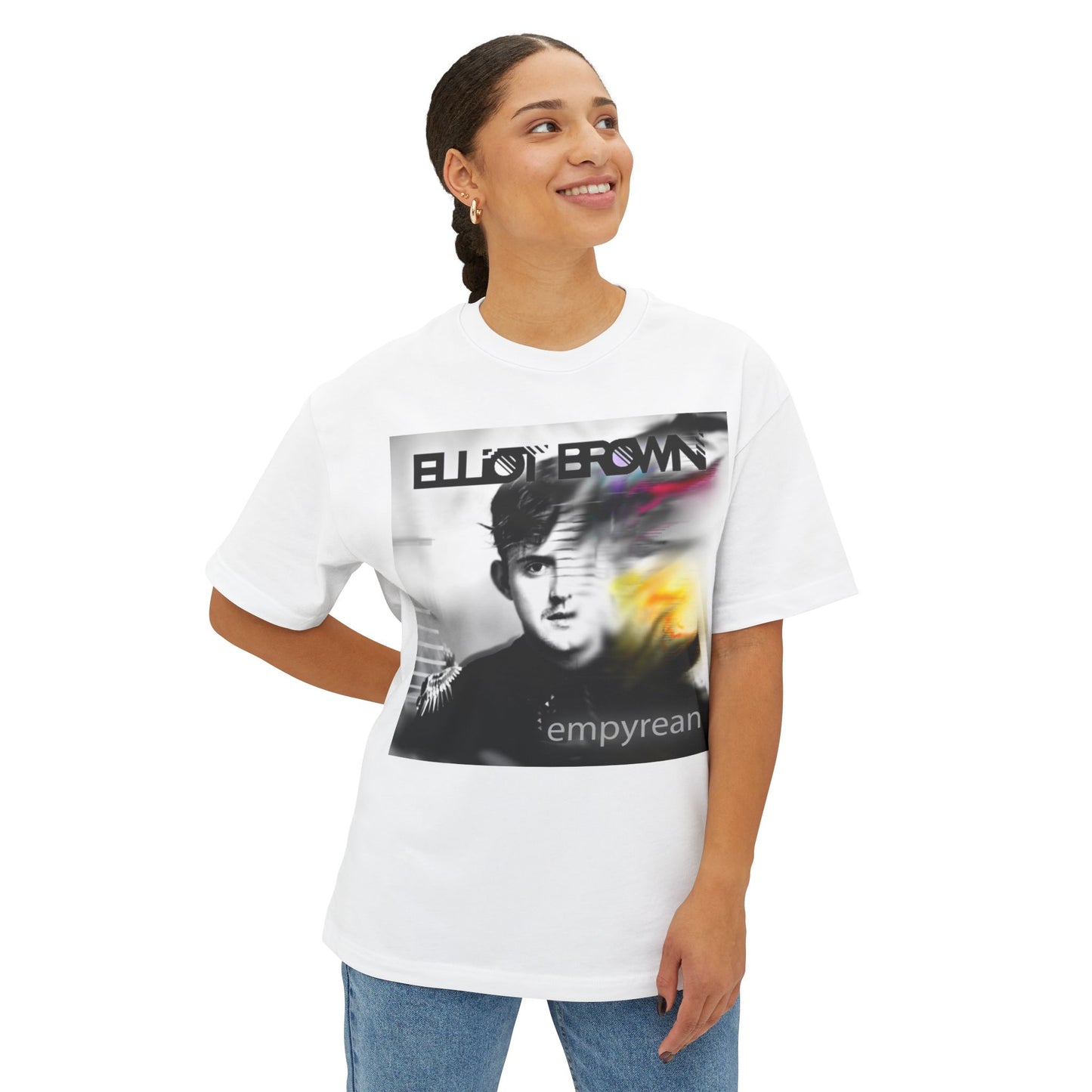 Unisex Oversized Boxy Tee with Elliot Brown 'watch me fly' Album Artwork, Singer Merchandise, Music Fan Gift, Chinese Pop Culture Shirt,