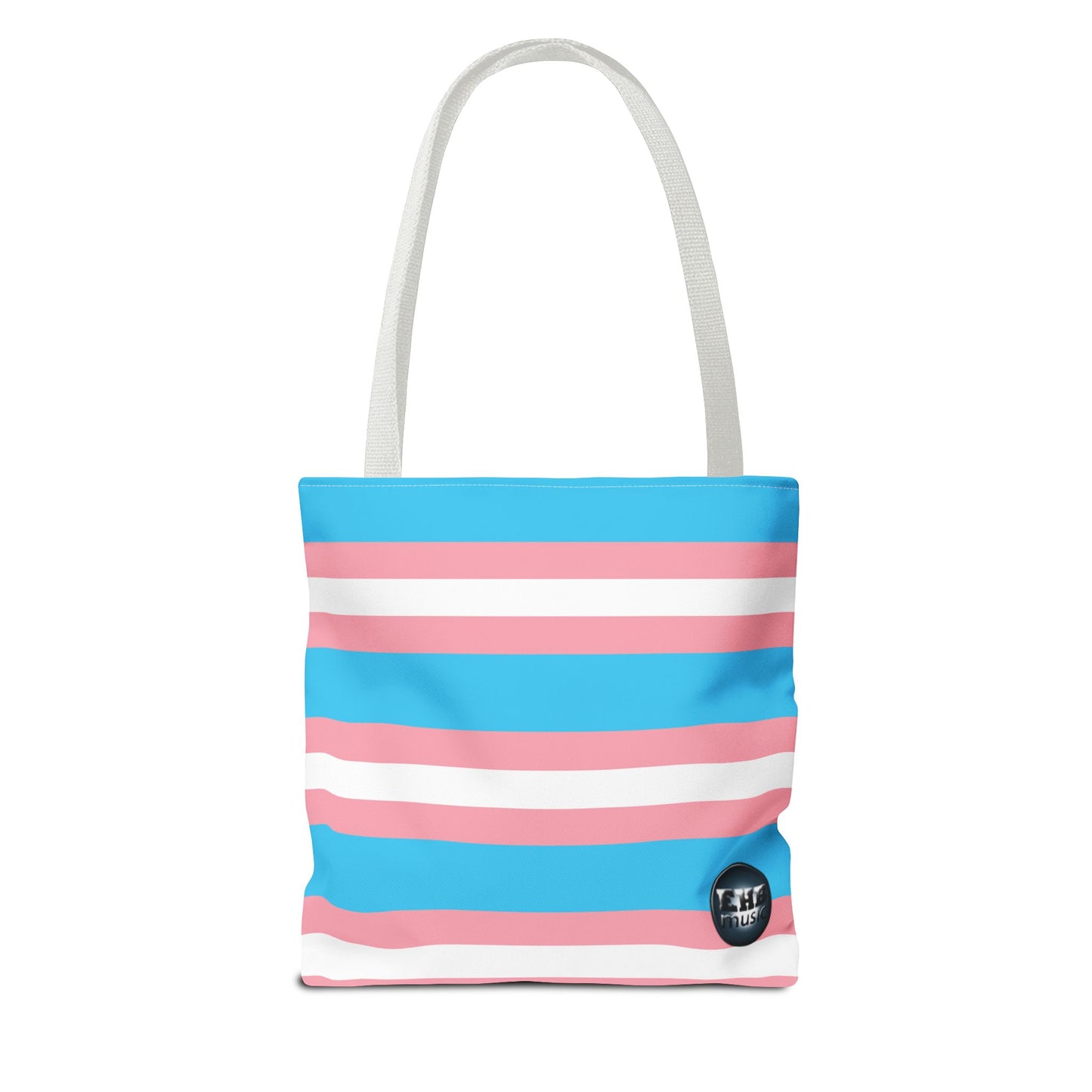 EHB Music Trans Pride Tote Bag, Eco-Friendly Grocery Tote, Casual Beach Bag, LGBTQ+ Supportive Accessories, Pride Celebration Gift