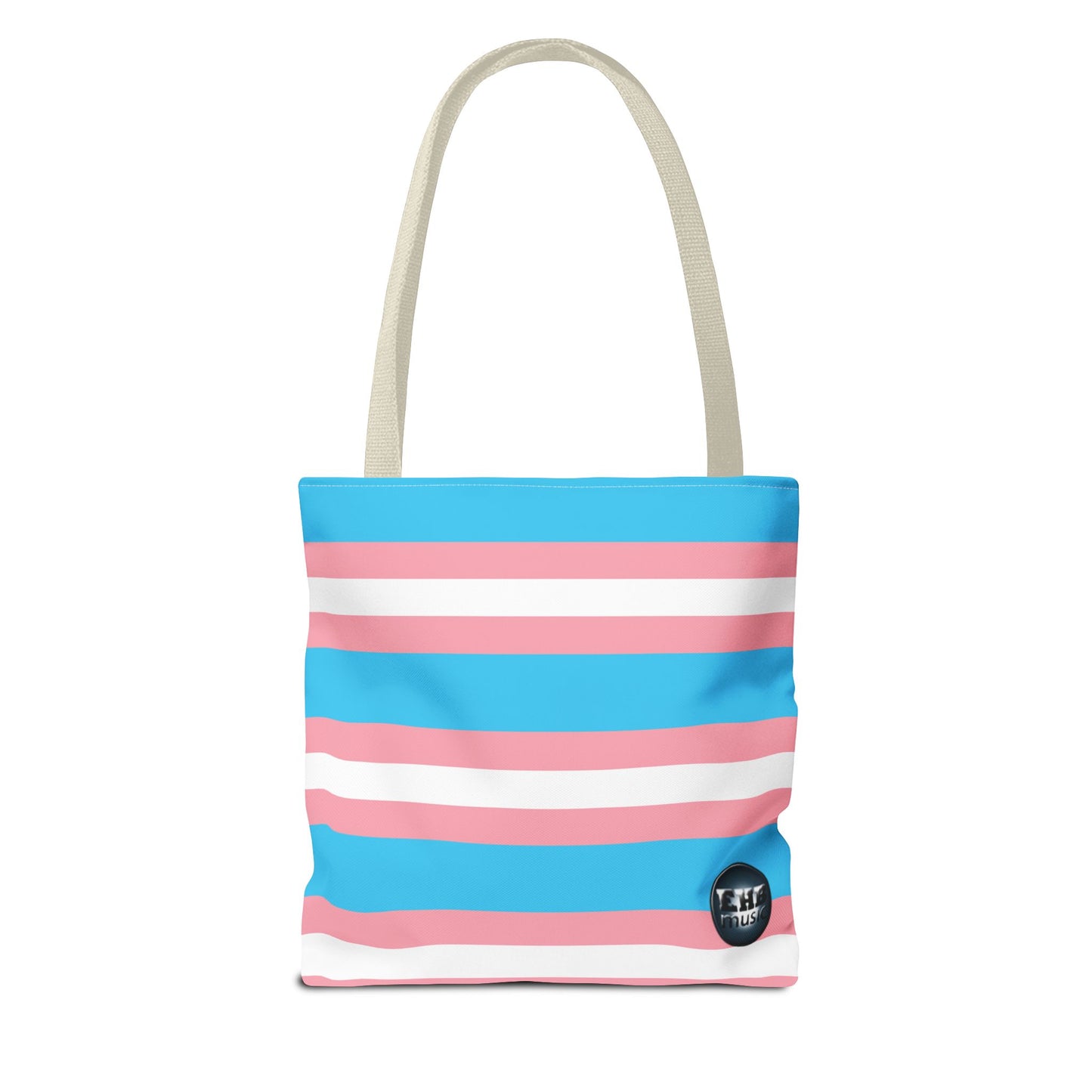 EHB Music Trans Pride Tote Bag, Eco-Friendly Grocery Tote, Casual Beach Bag, LGBTQ+ Supportive Accessories, Pride Celebration Gift