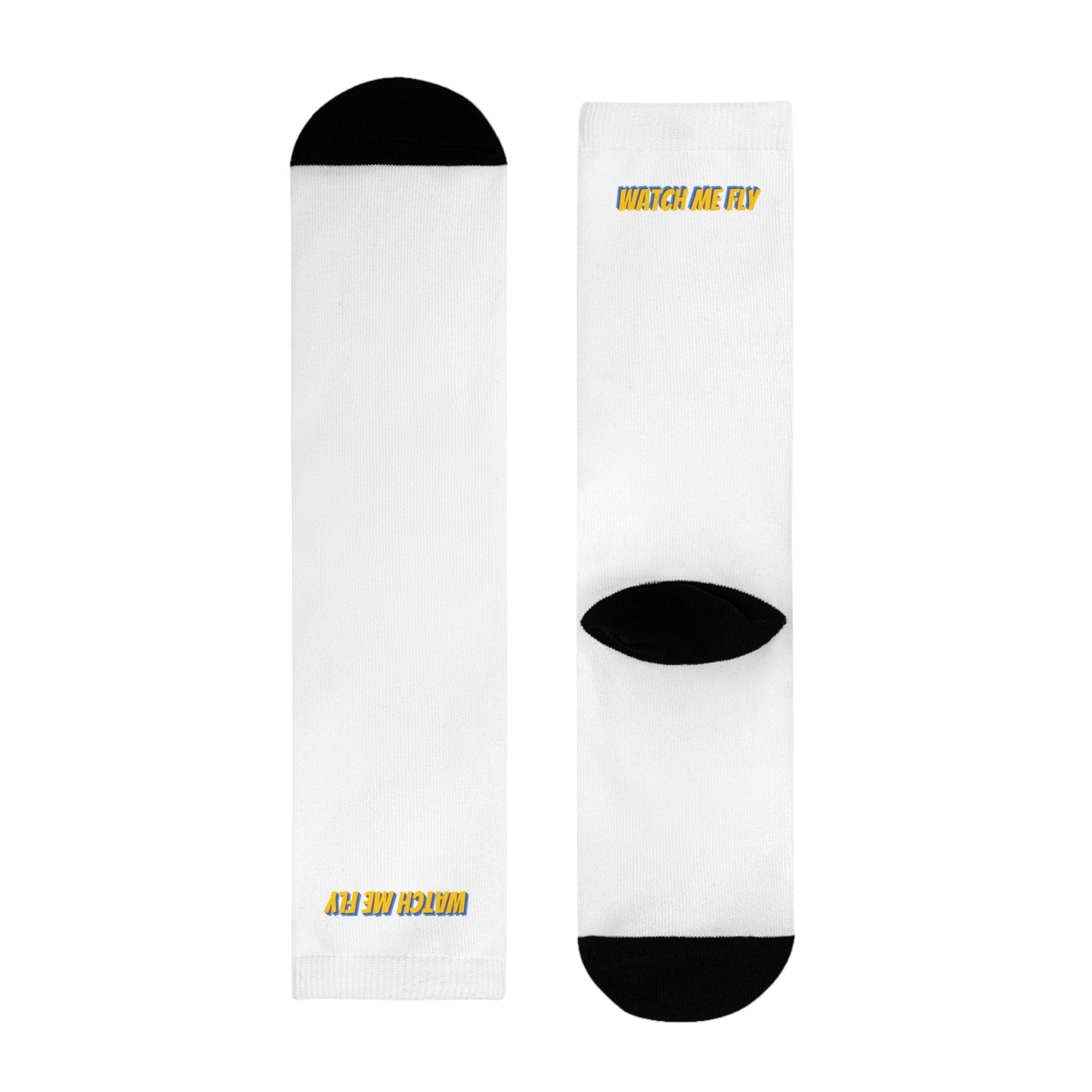 Watch Me Fly Socks, Fun Crew Socks, Gift for Athletes, Sports Accessories, Sublimation Socks