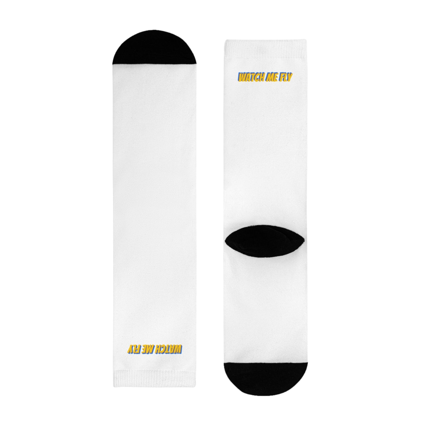 Watch Me Fly Socks, Fun Crew Socks, Gift for Athletes, Sports Accessories, Sublimation Socks